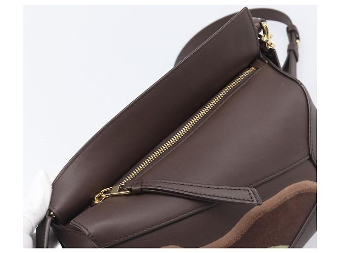 Bolso LOEWE Puzzle Small de piel 2 vías Marrón Oro Auth 200778SAM Castaño Dorado - vista 22