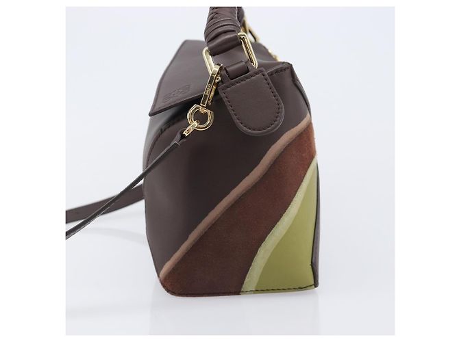 Bolso LOEWE Puzzle Small de piel 2 vías Marrón Oro Auth 200778SAM Castaño Dorado - vista 3