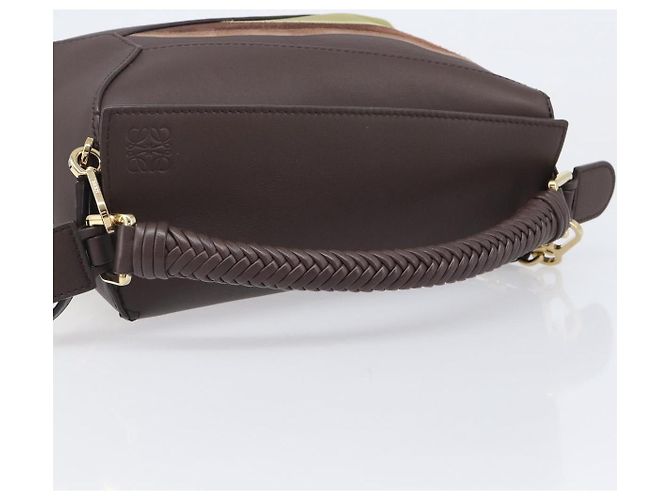 Bolso LOEWE Puzzle Small de piel 2 vías Marrón Oro Auth 200778SAM Castaño Dorado - vista 7