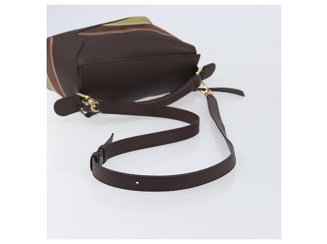 Bolso LOEWE Puzzle Small de piel 2 vías Marrón Oro Auth 200778SAM Castaño Dorado - vista 8