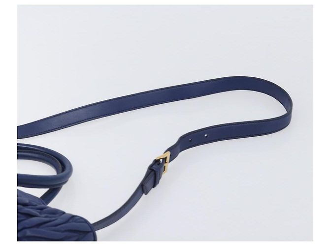 Borsa a mano Miu Miu Matelassé in pelle 2way Blu Tono Oro Auth BA15493V - vista 15