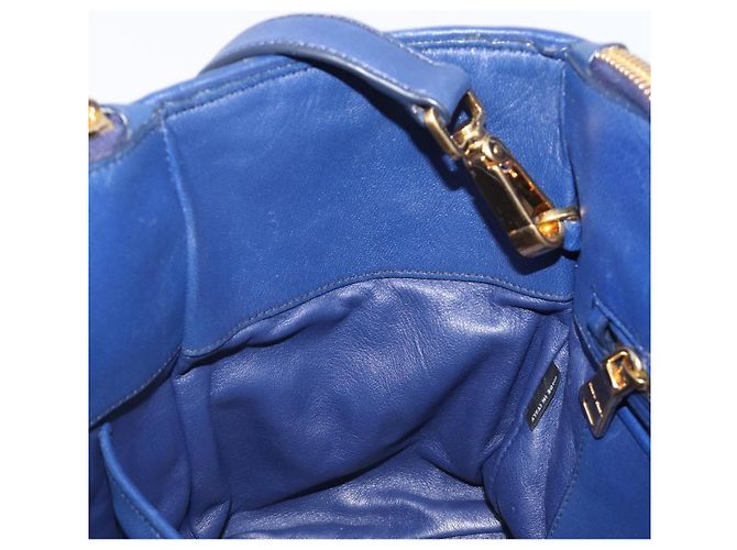 Borsa a mano Miu Miu Matelassé in pelle 2way Blu Tono Oro Auth BA15493V - vista 23