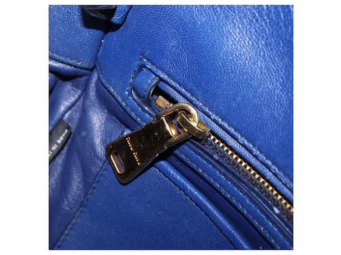 Borsa a mano Miu Miu Matelassé in pelle 2way Blu Tono Oro Auth BA15493V - vista 24