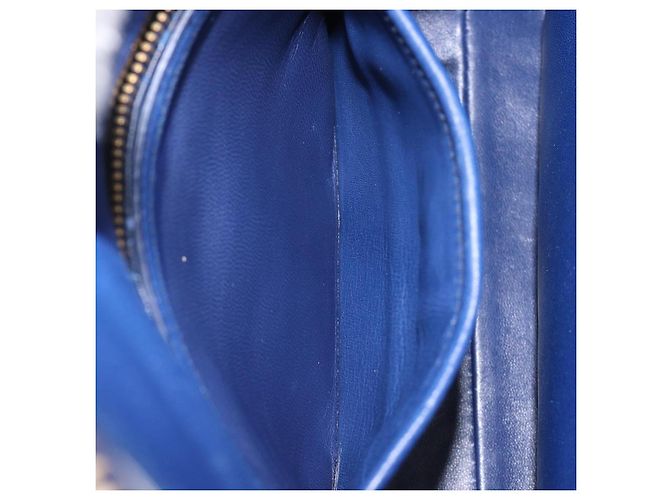 Borsa a mano Miu Miu Matelassé in pelle 2way Blu Tono Oro Auth BA15493V - vista 26