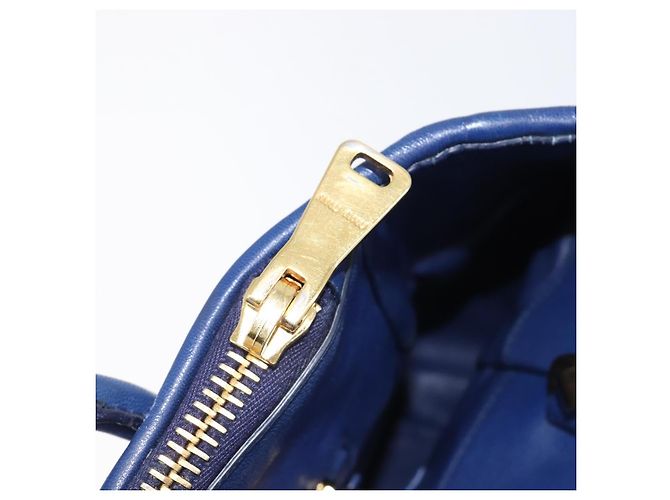 Borsa a mano Miu Miu Matelassé in pelle 2way Blu Tono Oro Auth BA15493V - vista 27