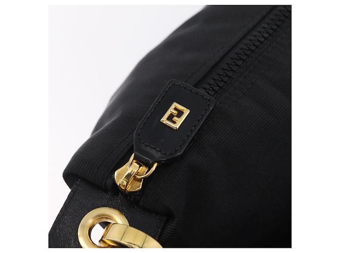 Borsa a tracolla FENDI Canvas Black Gold Tone Auth mr3048A Nero - vista 10