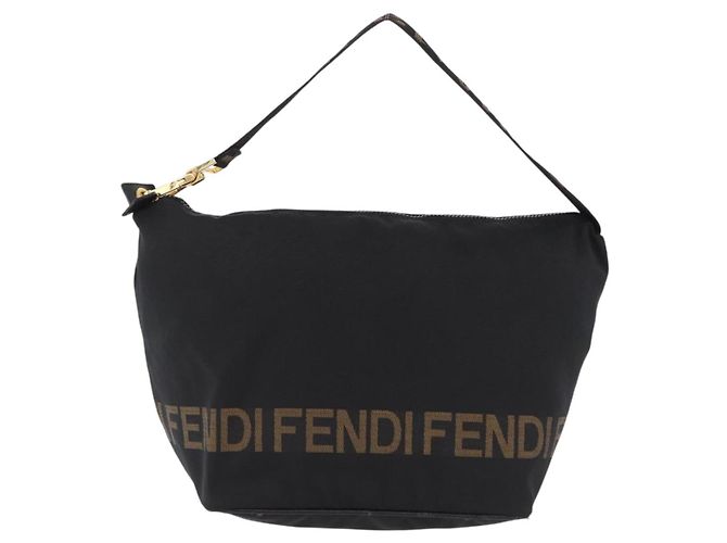 Borsa a tracolla FENDI Canvas Black Gold Tone Auth mr3048A Nero - vista 13