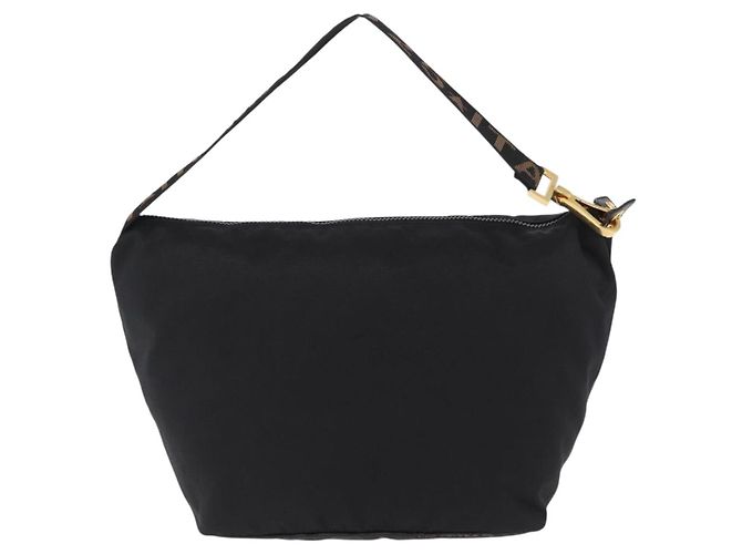 Borsa a tracolla FENDI Canvas Black Gold Tone Auth mr3048A Nero - vista 2