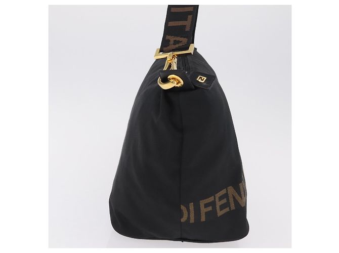 Borsa a tracolla FENDI Canvas Black Gold Tone Auth mr3048A Nero - vista 4