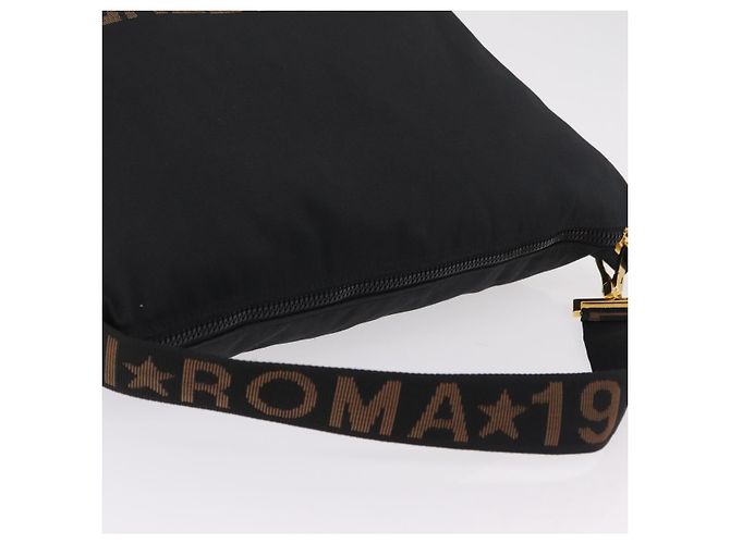 Borsa a tracolla FENDI Canvas Black Gold Tone Auth mr3048A Nero - vista 6