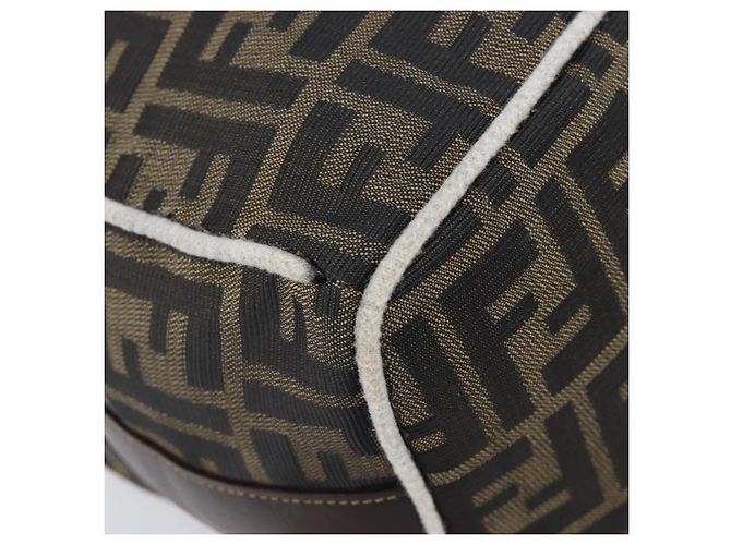 FENDI Zucca Canvas Vanity Handtasche Schwarz Braun Auth 206079 - Ansicht 16