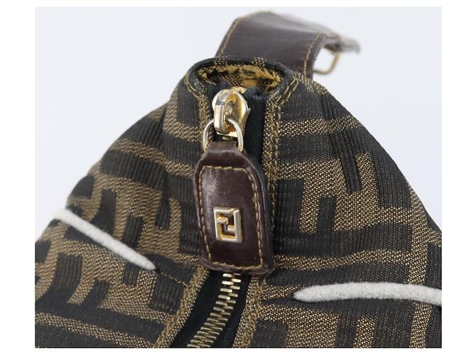 FENDI Zucca Canvas Vanity Handtasche Schwarz Braun Auth 206079 - Ansicht 20