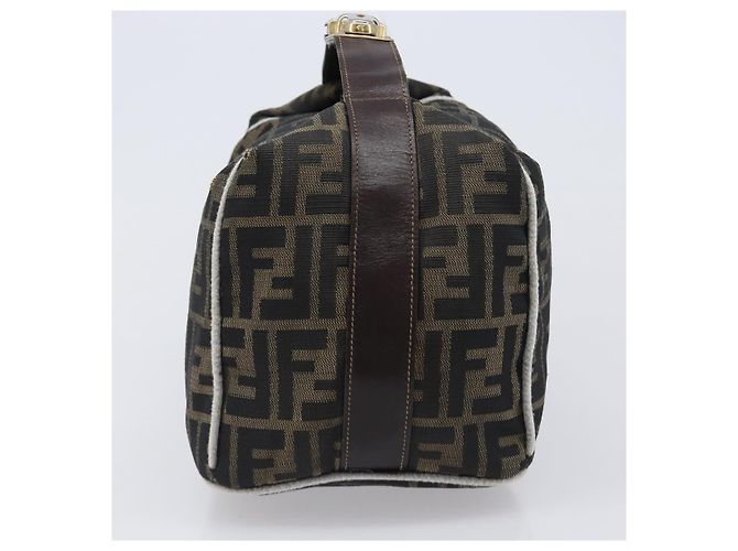 FENDI Zucca Canvas Vanity Handtasche Schwarz Braun Auth 206079 - Ansicht 4