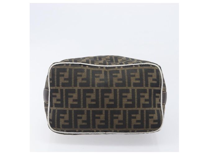 FENDI Zucca Canvas Vanity Handtasche Schwarz Braun Auth 206079 - Ansicht 5
