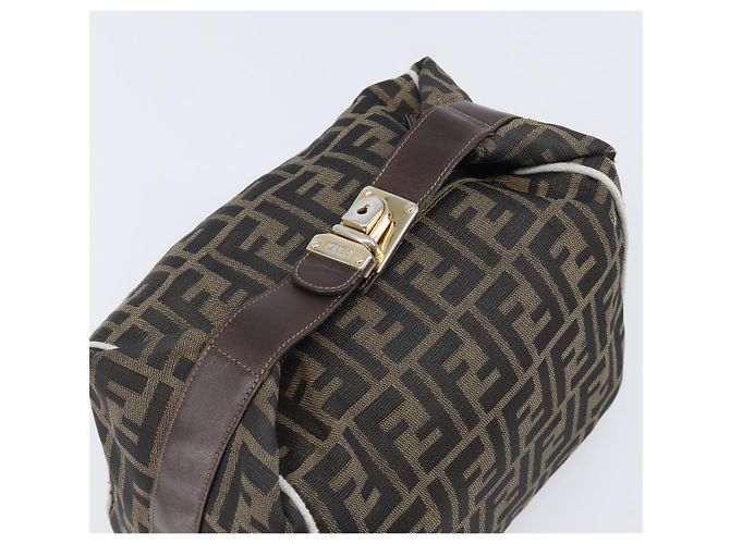 FENDI Zucca Canvas Vanity Handtasche Schwarz Braun Auth 206079 - Ansicht 6