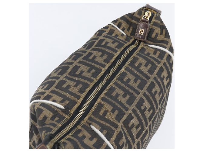 FENDI Zucca Canvas Vanity Handtasche Schwarz Braun Auth 206079 - Ansicht 8