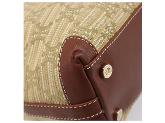 Céline Saco Tote CELINE Macadam Canvas Bege Gold Auth 206043V Dourado - vista 16