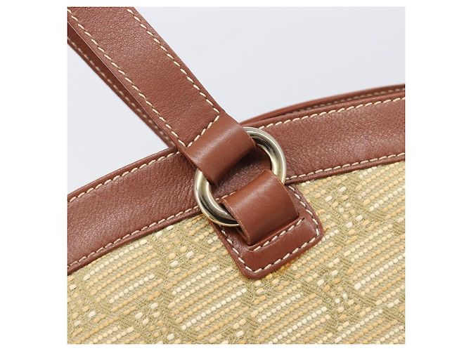Céline Saco Tote CELINE Macadam Canvas Bege Gold Auth 206043V Dourado - vista 17