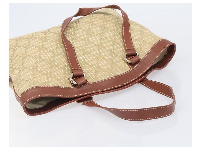 Céline Saco Tote CELINE Macadam Canvas Bege Gold Auth 206043V Dourado - vista 6