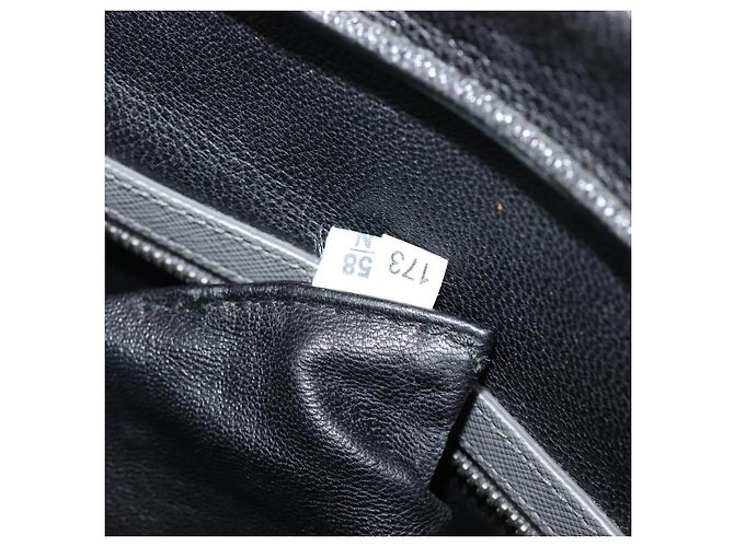 Borsa da lavoro PRADA pelle Saffiano Grigio Argento Auth bs37335A Marrone - vista 12