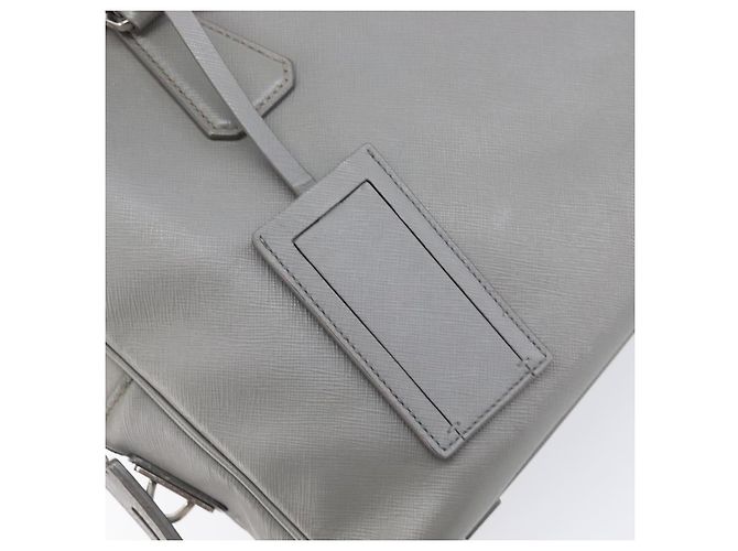 Borsa da lavoro PRADA pelle Saffiano Grigio Argento Auth bs37335A Marrone - vista 18