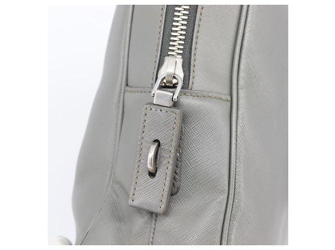 Borsa da lavoro PRADA pelle Saffiano Grigio Argento Auth bs37335A Marrone - vista 19