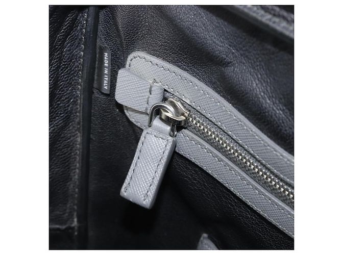 Borsa da lavoro PRADA pelle Saffiano Grigio Argento Auth bs37335A Marrone - vista 23