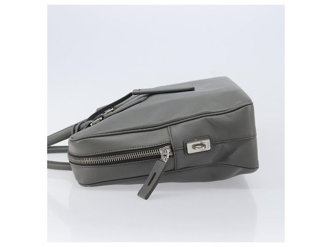 Borsa da lavoro PRADA pelle Saffiano Grigio Argento Auth bs37335A Marrone - vista 4