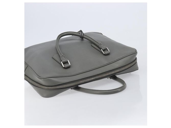 Borsa da lavoro PRADA pelle Saffiano Grigio Argento Auth bs37335A Marrone - vista 6