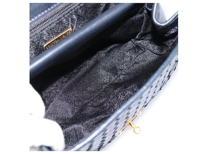 Borsa a tracolla Bottega Veneta INTRECCIATO in pelle nera e oro Auth mr2936 Nero - vista 24