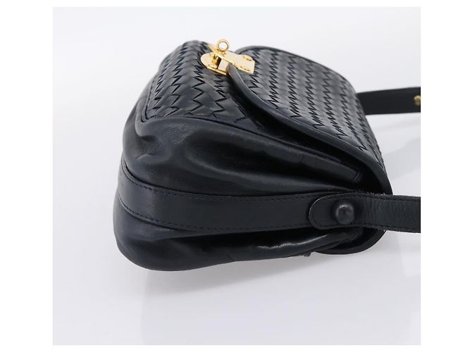 Borsa a tracolla Bottega Veneta INTRECCIATO in pelle nera e oro Auth mr2936 Nero - vista 4