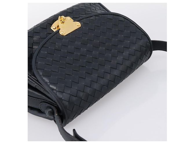Borsa a tracolla Bottega Veneta INTRECCIATO in pelle nera e oro Auth mr2936 Nero - vista 6