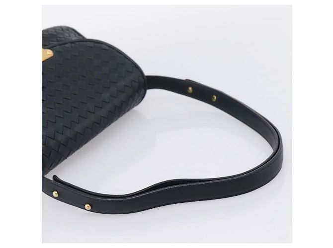 Borsa a tracolla Bottega Veneta INTRECCIATO in pelle nera e oro Auth mr2936 Nero - vista 7