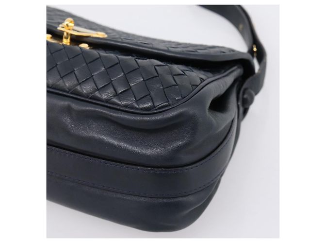 Borsa a tracolla Bottega Veneta INTRECCIATO in pelle nera e oro Auth mr2936 Nero - vista 8