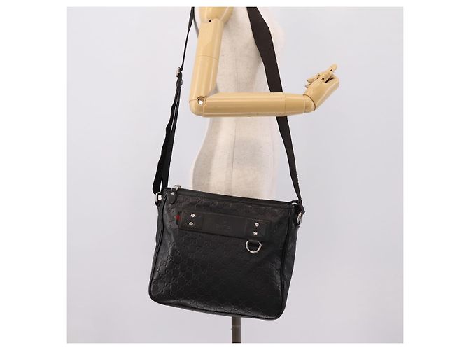 Borsa a tracolla GUCCI GuccissimaGG in pelle nera e argento 322080 Auth bs37071 Nero - vista 25