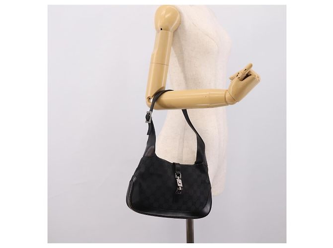 Borsa GUCCI GG Canvas Jackie Nera 001 3735 Auth gh2405 Nero - vista 24