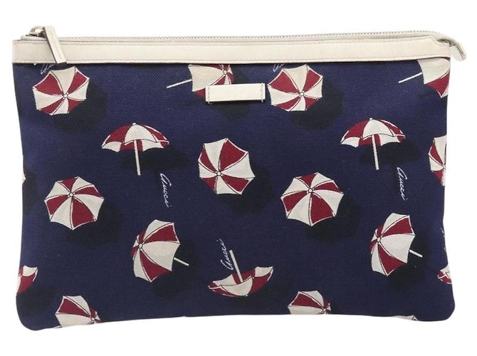 Borsa a pochette GUCCI Canvas Navy Gold Tone 286209 Auth bs37249 Blu navy - vista 13
