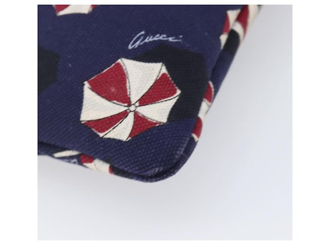 Borsa a pochette GUCCI Canvas Navy Gold Tone 286209 Auth bs37249 Blu navy - vista 16