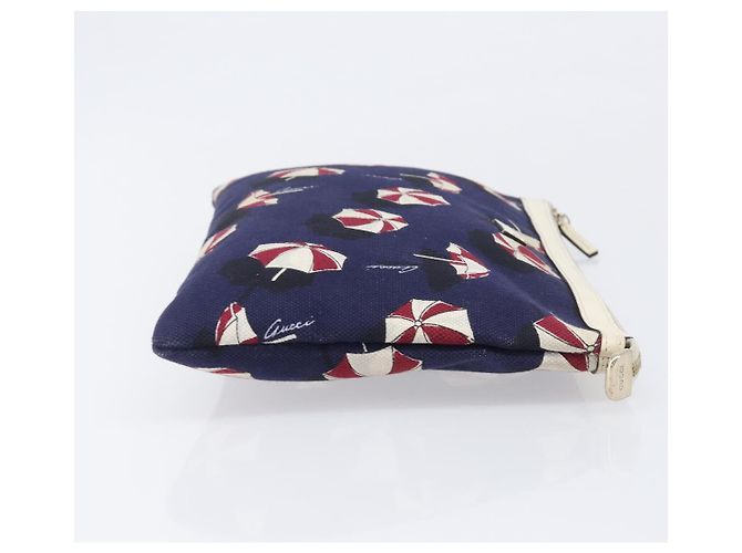 Borsa a pochette GUCCI Canvas Navy Gold Tone 286209 Auth bs37249 Blu navy - vista 3