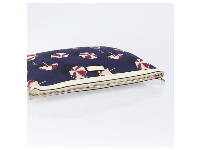 Borsa a pochette GUCCI Canvas Navy Gold Tone 286209 Auth bs37249 Blu navy - vista 5