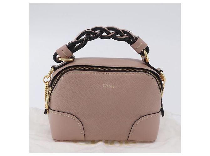 Chloé Bolsa de mão Chloe Dahlia Mini em couro 2way Rosa Tom Dourado Auth BA15544M - vista 12