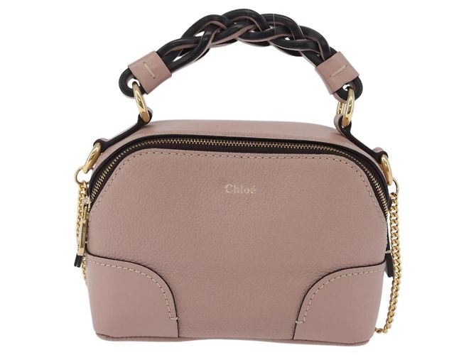 Chloé Bolsa de mão Chloe Dahlia Mini em couro 2way Rosa Tom Dourado Auth BA15544M - vista 13