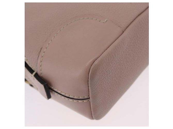 Chloé Bolsa de mão Chloe Dahlia Mini em couro 2way Rosa Tom Dourado Auth BA15544M - vista 18