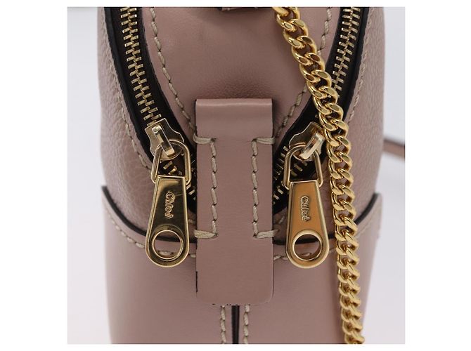 Chloé Bolsa de mão Chloe Dahlia Mini em couro 2way Rosa Tom Dourado Auth BA15544M - vista 19