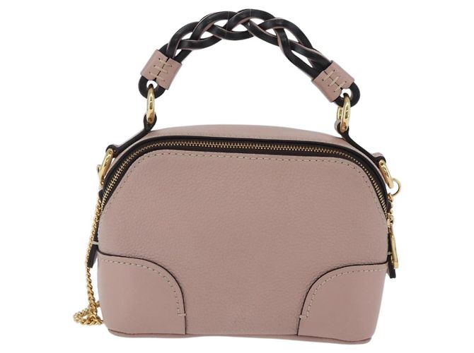 Chloé Bolsa de mão Chloe Dahlia Mini em couro 2way Rosa Tom Dourado Auth BA15544M - vista 2