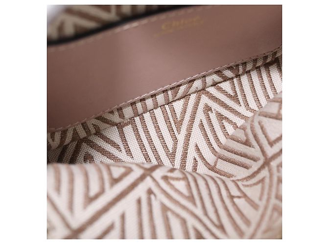 Chloé Bolsa de mão Chloe Dahlia Mini em couro 2way Rosa Tom Dourado Auth BA15544M - vista 22