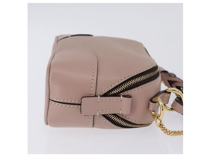 Chloé Bolsa de mão Chloe Dahlia Mini em couro 2way Rosa Tom Dourado Auth BA15544M - vista 3