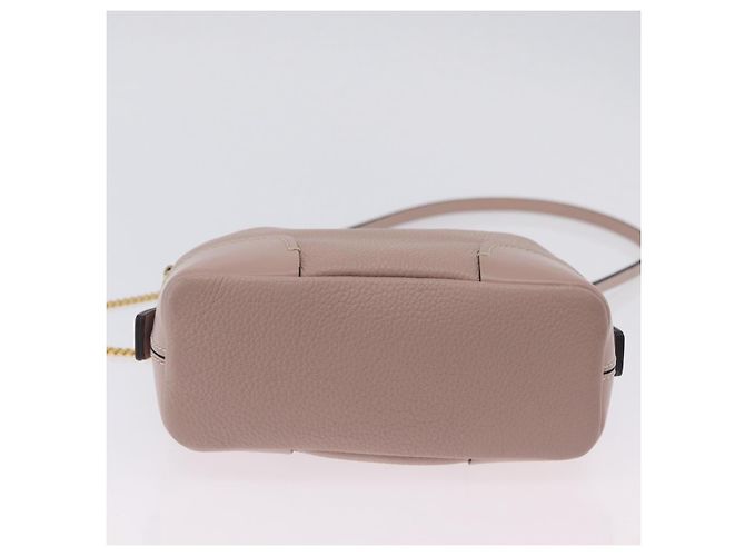 Chloé Bolsa de mão Chloe Dahlia Mini em couro 2way Rosa Tom Dourado Auth BA15544M - vista 5