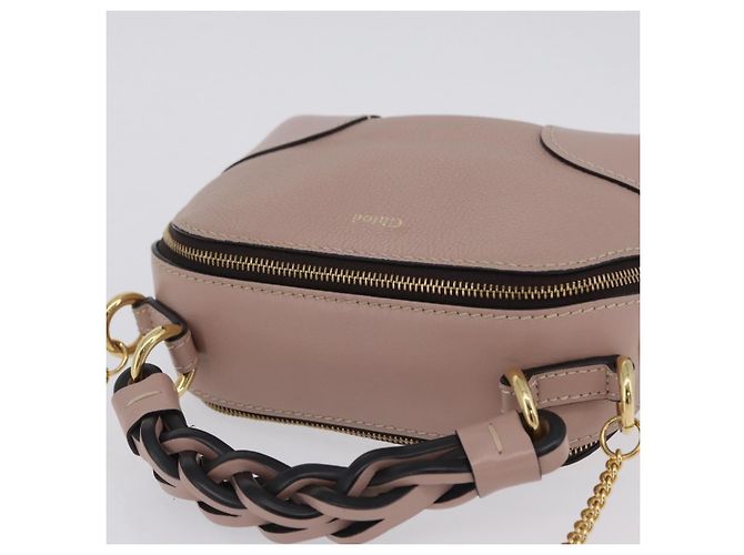 Chloé Bolsa de mão Chloe Dahlia Mini em couro 2way Rosa Tom Dourado Auth BA15544M - vista 6
