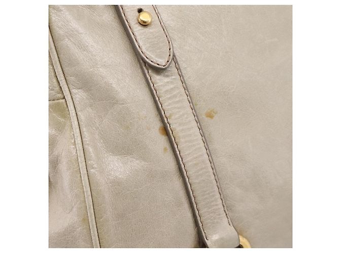 Miu Miu Hand Bag Vitellolux 2way Beige Gold Auth 206339A Golden - view 10
